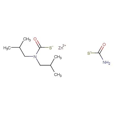 1TON 14324-55-1 ZINC DIETILDITHIOCARBAMATE C10H20N2S4Zn